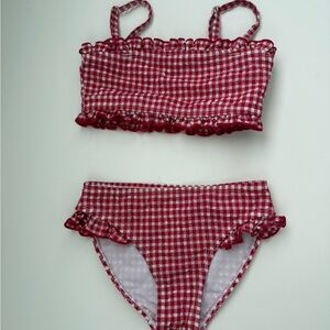 Snapper Rock Red Gingham Swimsuit (5-6)